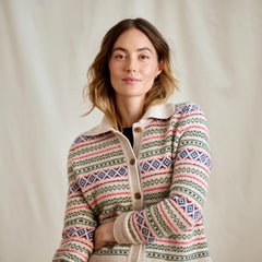 Orvis Fair Isle Patterned Brushed Cashmere Cardigan