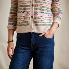 Orvis Fair Isle Patterned Brushed Cashmere Cardigan