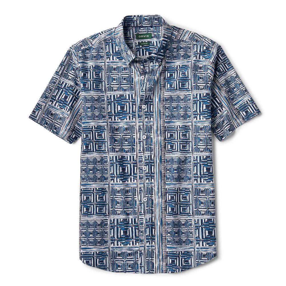 Orvis Men's Heritage Poplin Printed Short-Sleeve Shirt