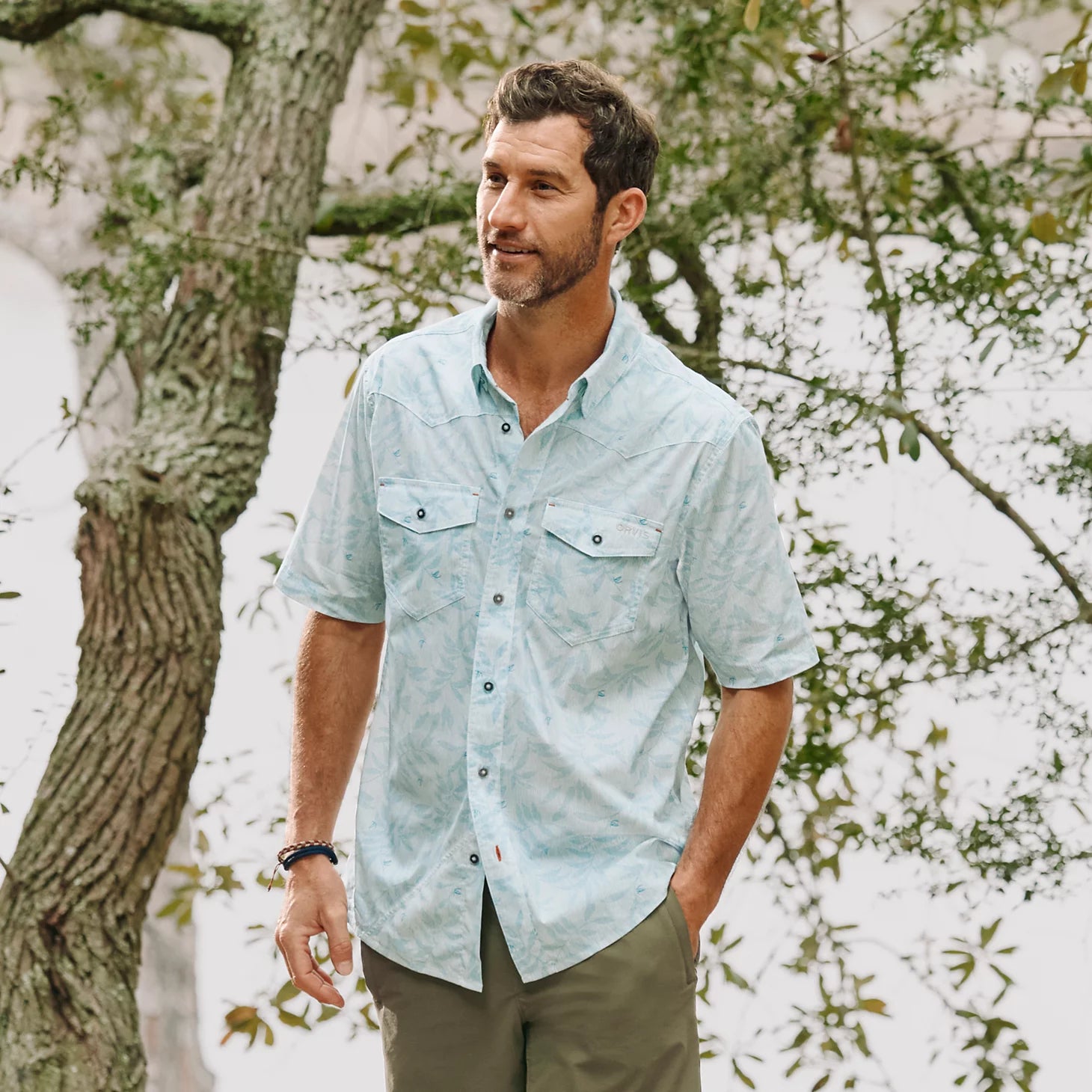 Orvis Men's River Guide Printed Short-Sleeve Western Shirt 2.0