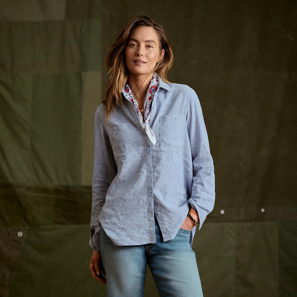 DUSTY BLUE CHAMBRAY,XS