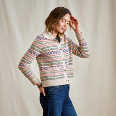 Orvis Fair Isle Patterned Brushed Cashmere Cardigan