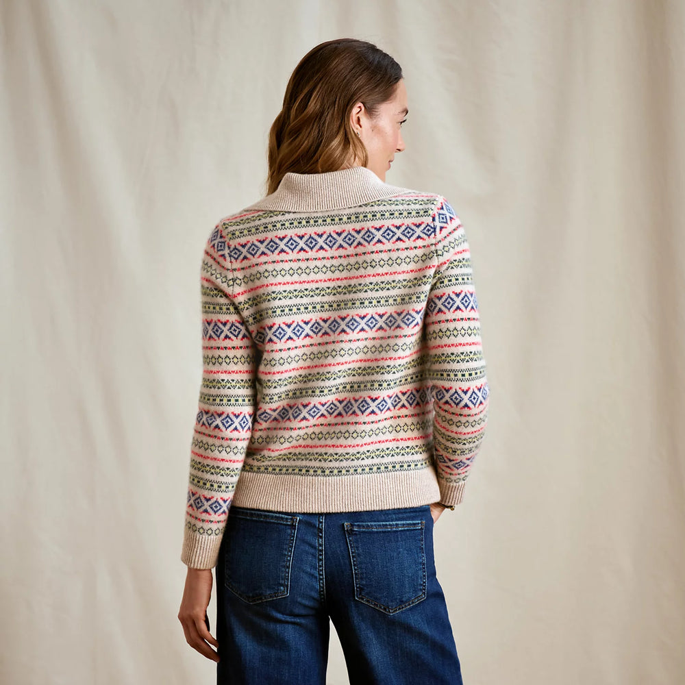 Orvis Fair Isle Patterned Brushed Cashmere Cardigan