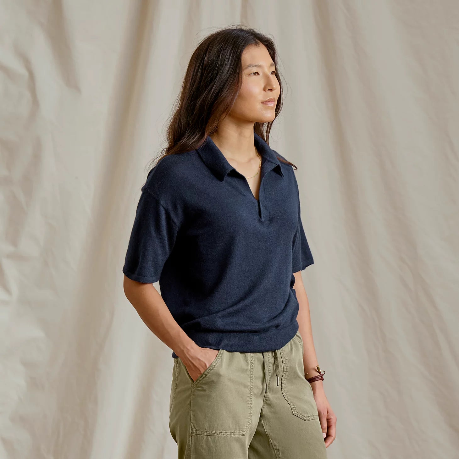 Orvis Featherweight Cashmere Polo Tee