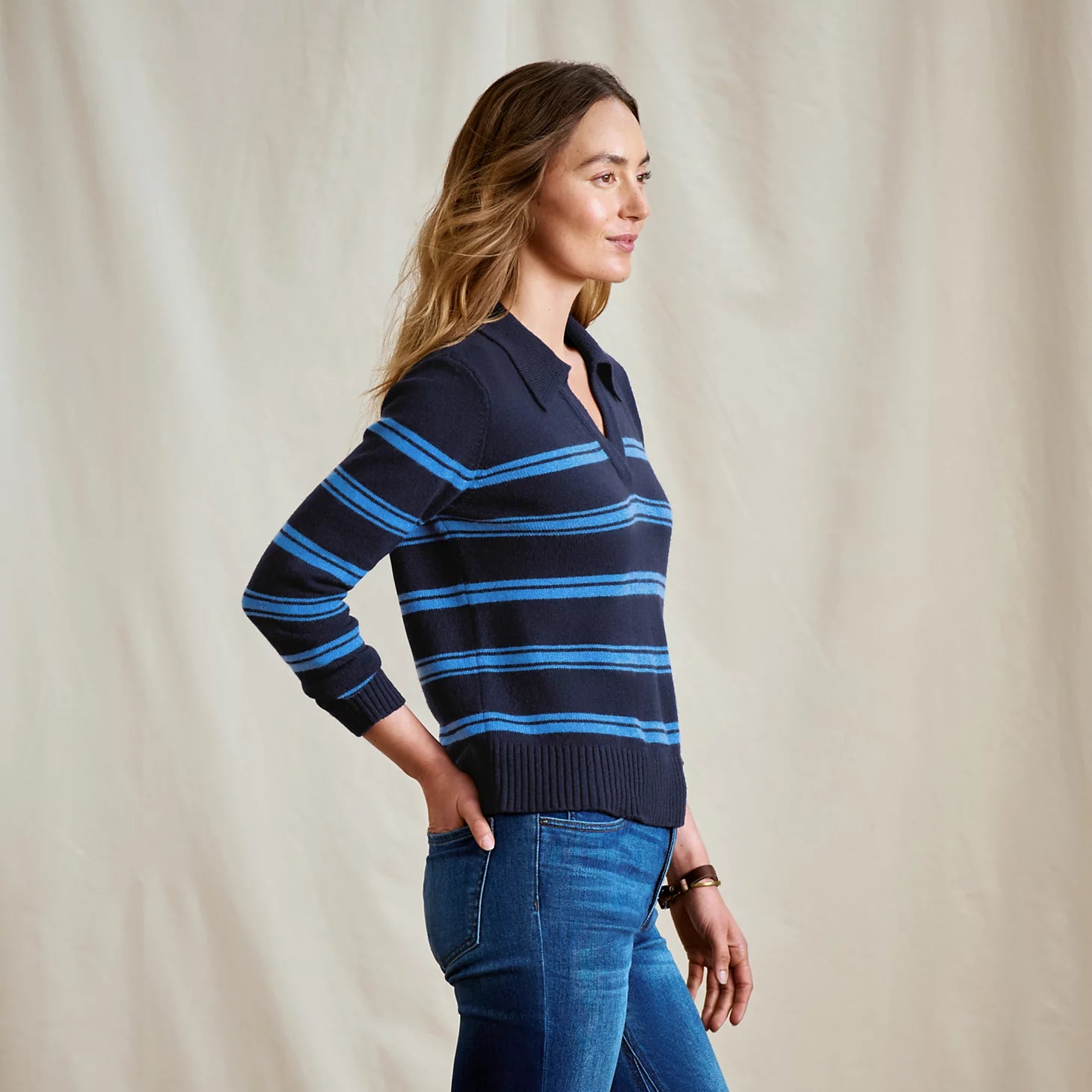 Orvis Brookside Striped Polo Sweater