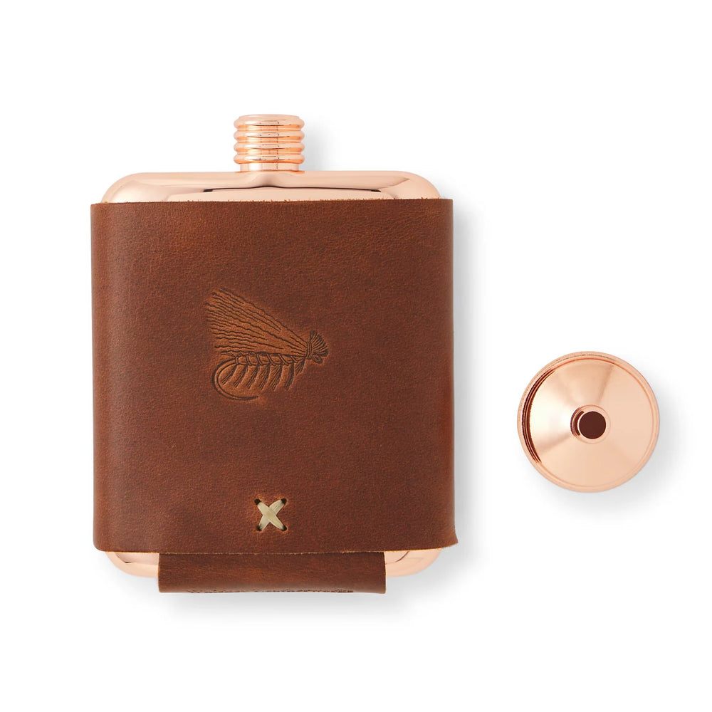 Orvis Whiskey Leatherworks Personalized Copper Flask